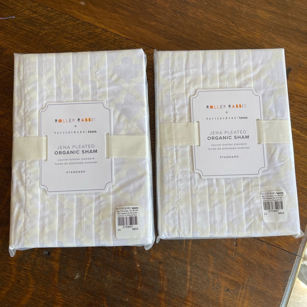 NWT Pottery Barn Teen Roller Rabbit White Organic Pillow Sham